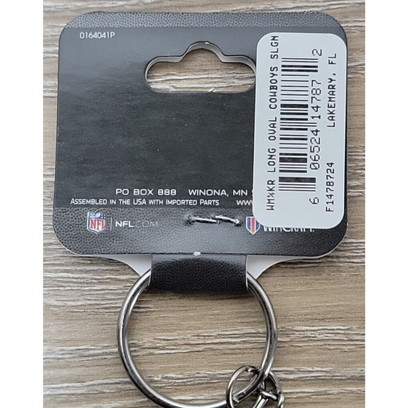 DALLAS COWBOYS AMERICA'S TEAM Long Oval Keychain NEW KEY RING - Picture 3 of 4